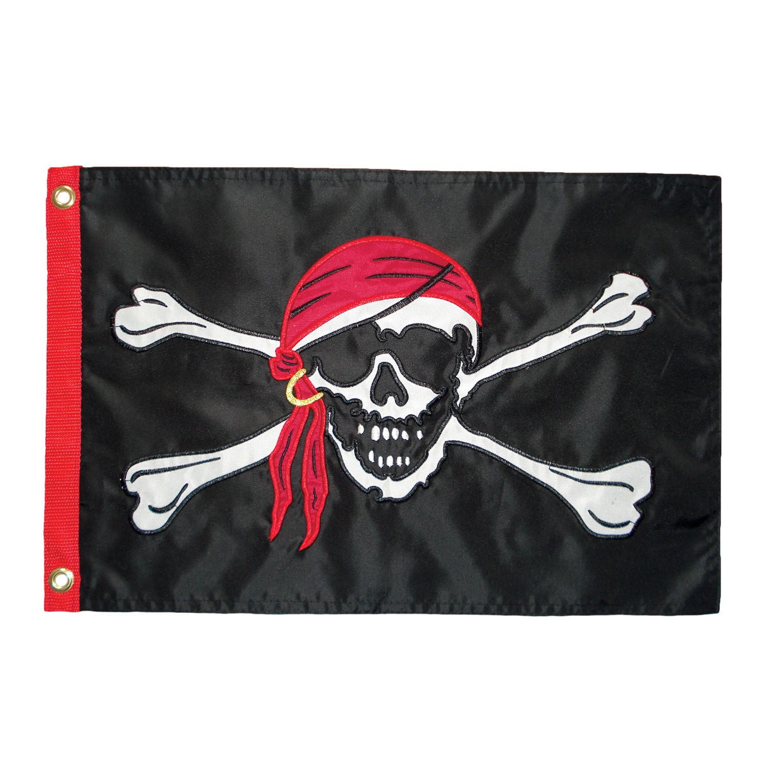 Jolly Roger Applique 12x18 Grommet Flag | In the Breeze | Wholesale ...