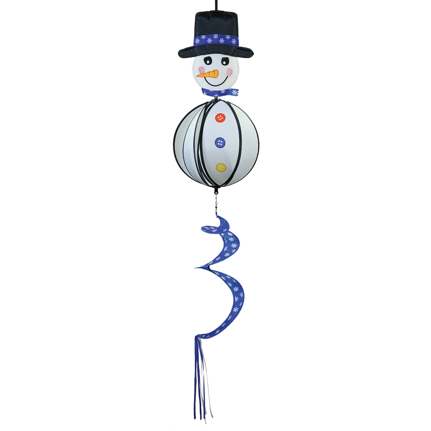 In the Breeze Snowman with Hat Hanging Ball Spinner 2496