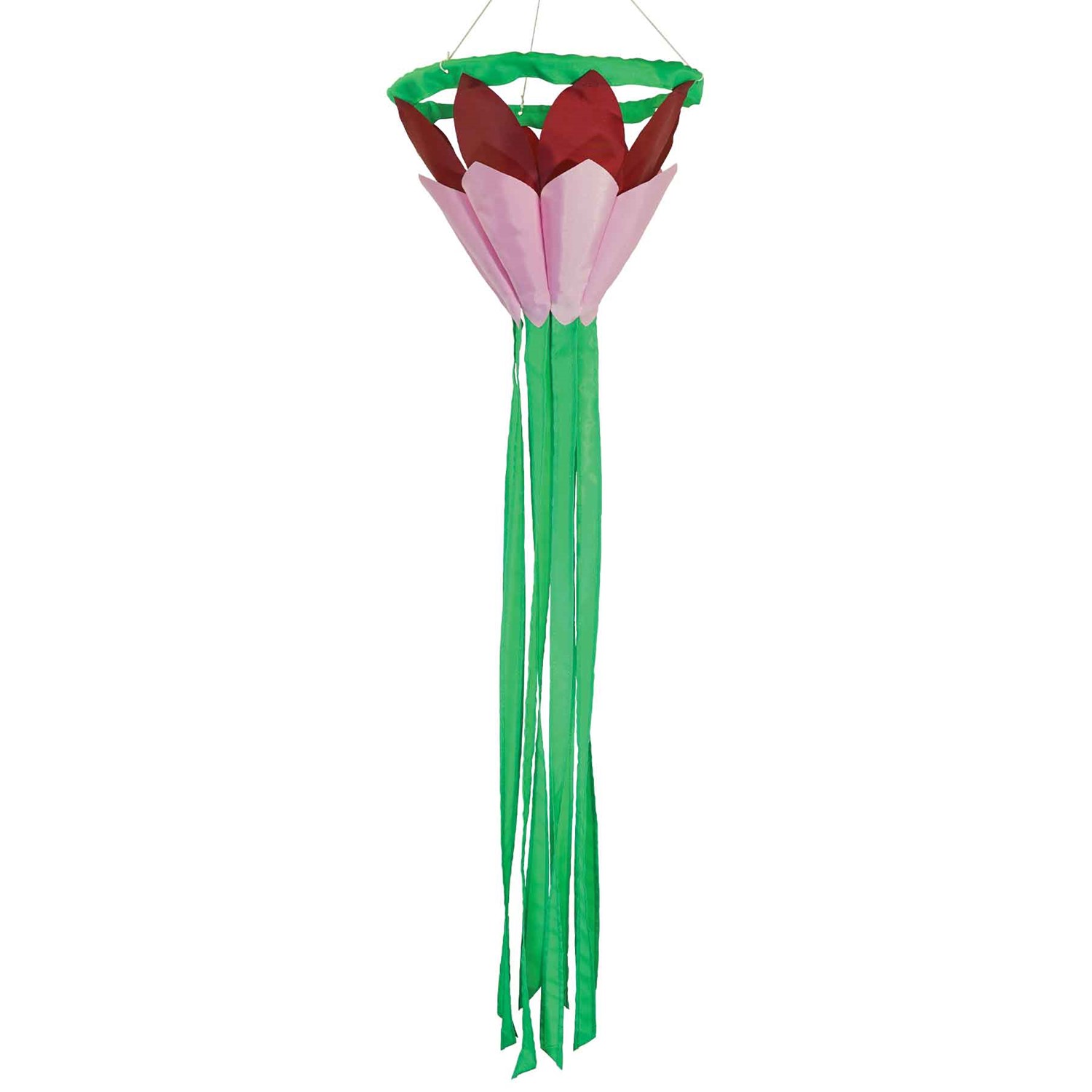 In the Breeze Burgundy 38" Lotus Flower Windsock 5201