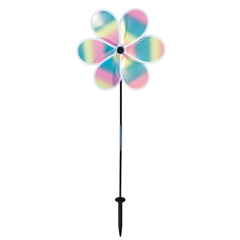 In the Breeze 13.5" Striped Iridescent Flower Spinner 2635