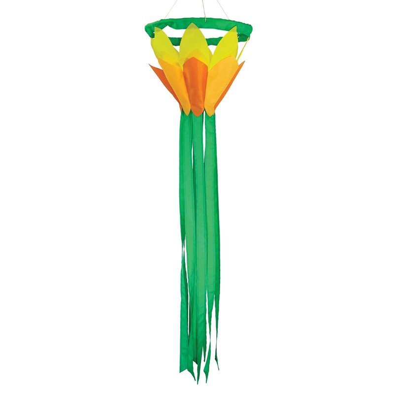 In the Breeze Yellow 38" Lotus Flower Windsock 5200