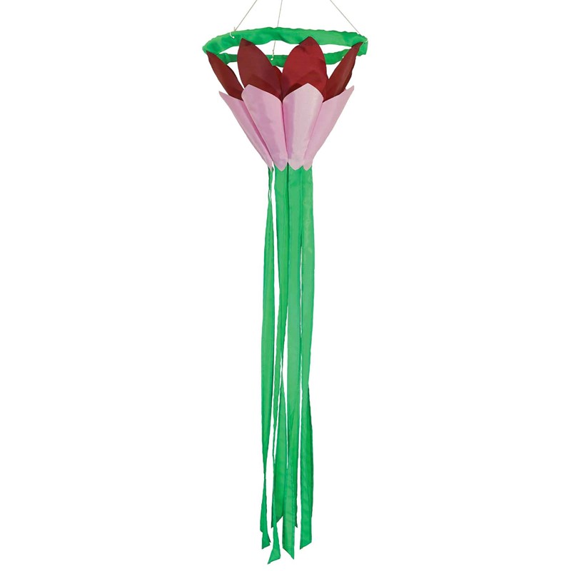 In the Breeze Burgundy 38" Lotus Flower Windsock 5201