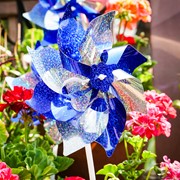 In the Breeze Blue & Silver Mylar Pinwheels - 8 PC 2762 View 2