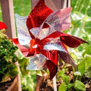 In the Breeze Red & Silver Mylar Pinwheels - 8 PC 2761 View 2