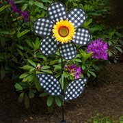 In the Breeze 16" Gingham Flower with Leaves 2648 View 2