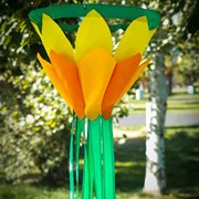 In the Breeze Yellow 38" Lotus Flower Windsock 5200 View 2