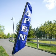 In the Breeze 8' Heavy Duty Open Navy Double Sided Feather Banner 4548 View 2