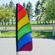 In the Breeze 4' Heavy Duty Rainbow Double Sided Feather Banner 4558 View 2