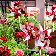 In the Breeze Red & Silver Mylar Pinwheels - 8 PC 2761 View 3