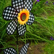 In the Breeze 16" Gingham Flower with Leaves 2648 View 3