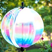 In the Breeze 11" Striped Iridescent Gazing Ball 2634 View 3