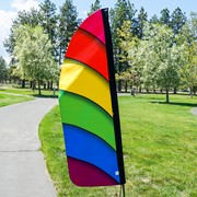 In the Breeze 4' Heavy Duty Rainbow Double Sided Feather Banner 4558 View 3