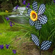 In the Breeze 16" Gingham Flower with Leaves 2648 View 4