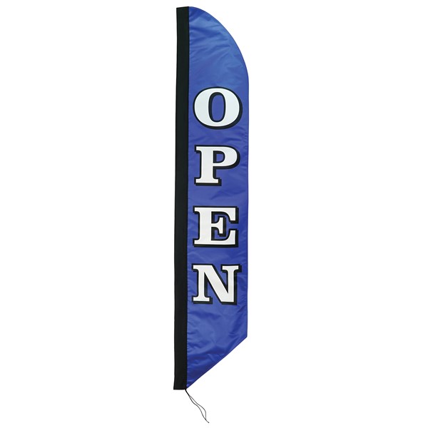 In the Breeze 8' Heavy Duty Open Navy Double Sided Feather Banner 4548